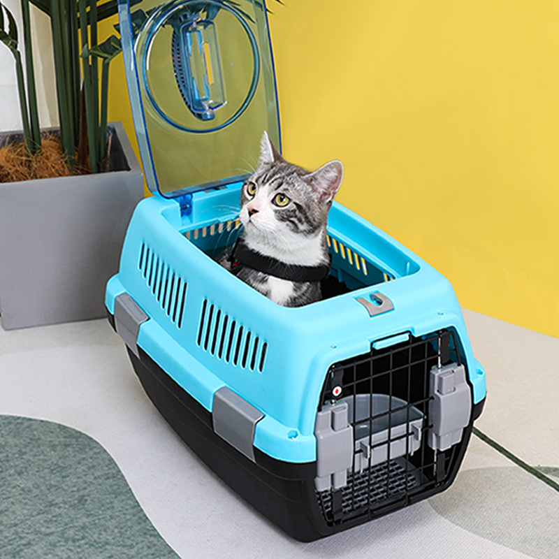 Pet Cages Carriers Houses Air Travel Crate Airline Approved Portable Top-Load Hard-Sided Dogs Cats Pet Travel Carrier