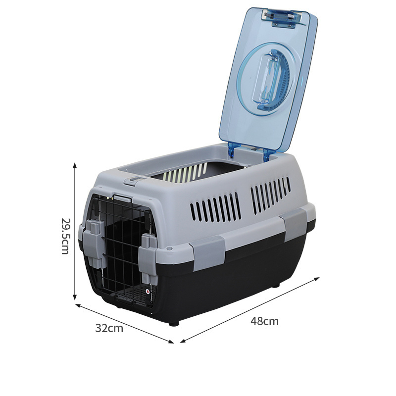 Pet Cages Carriers Houses Air Travel Crate Airline Approved Portable Top-Load Hard-Sided Dogs Cats Pet Travel Carrier