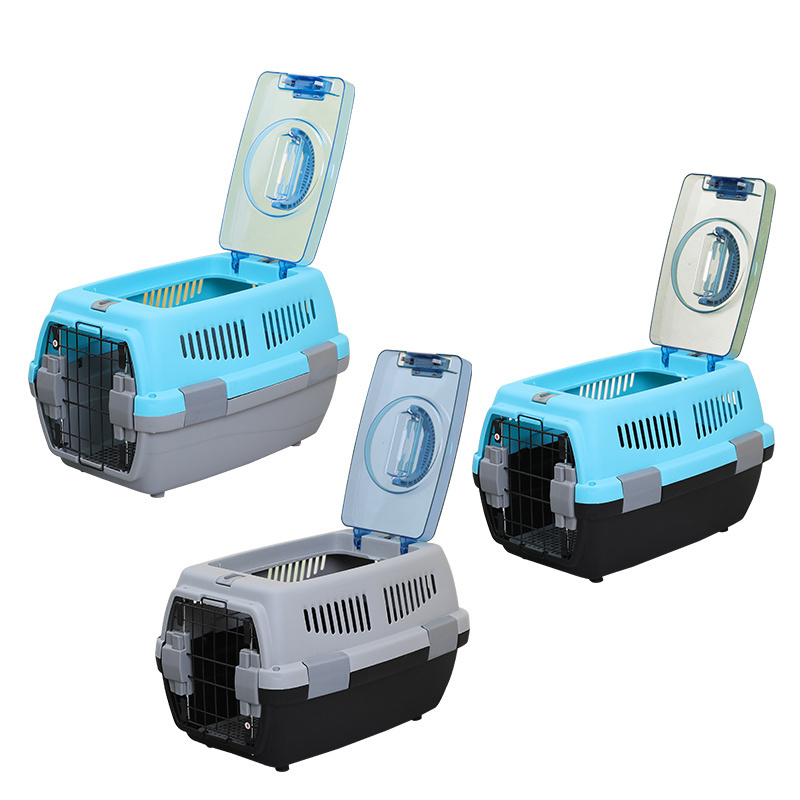 Pet Cages Carriers Houses Air Travel Crate Airline Approved Portable Top-Load Hard-Sided Dogs Cats Pet Travel Carrier