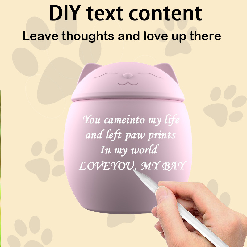 Cat Shaped Customized Ceramic Ash Box Urn For Pet Ashes