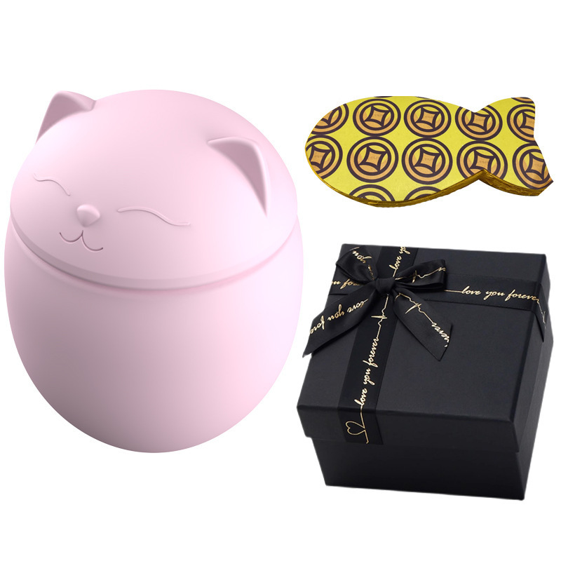 Cat Shaped Customized Ceramic Ash Box Urn For Pet Ashes