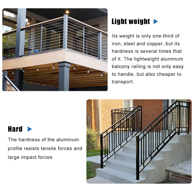 New Design Home Staircase Railing Aluminum Fence Railing For Balcony And Stair