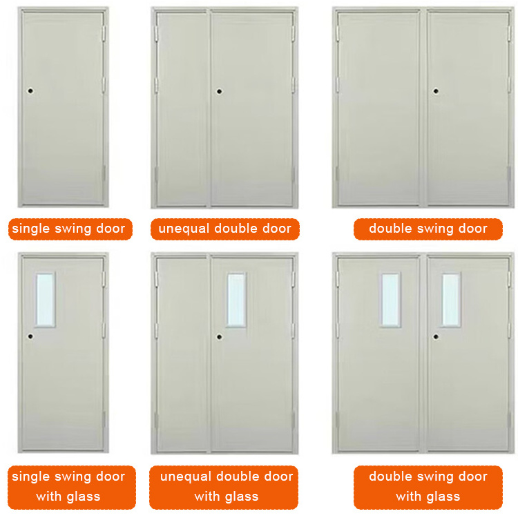 Cheap One And Half Hours Fire Rated Steel Doors Apartment Fire Protection Door