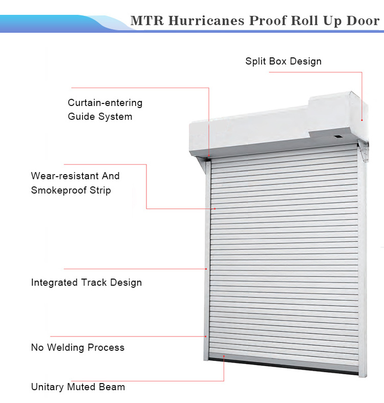 Hurricane Proof Electric Rolling Shutter Door Logistics Warehouse Windproof  8X8 Roll Up Doors