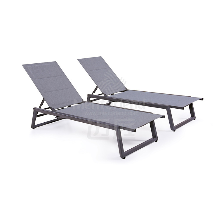 Luxury garden furniture Leisure Hotel aluminum Swimming Pool Folding lounge chair outdoor Sun Lounger Furniture Set