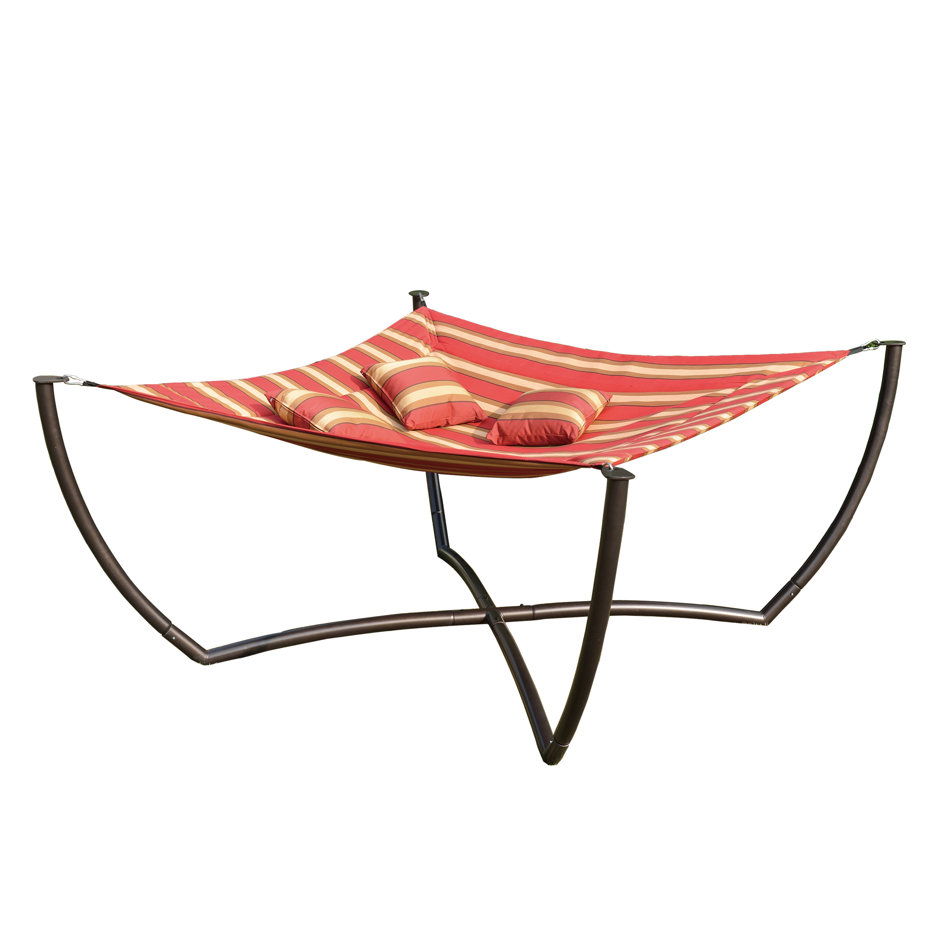 Attractive price new type red stripe hanging swing chair square hammock stand