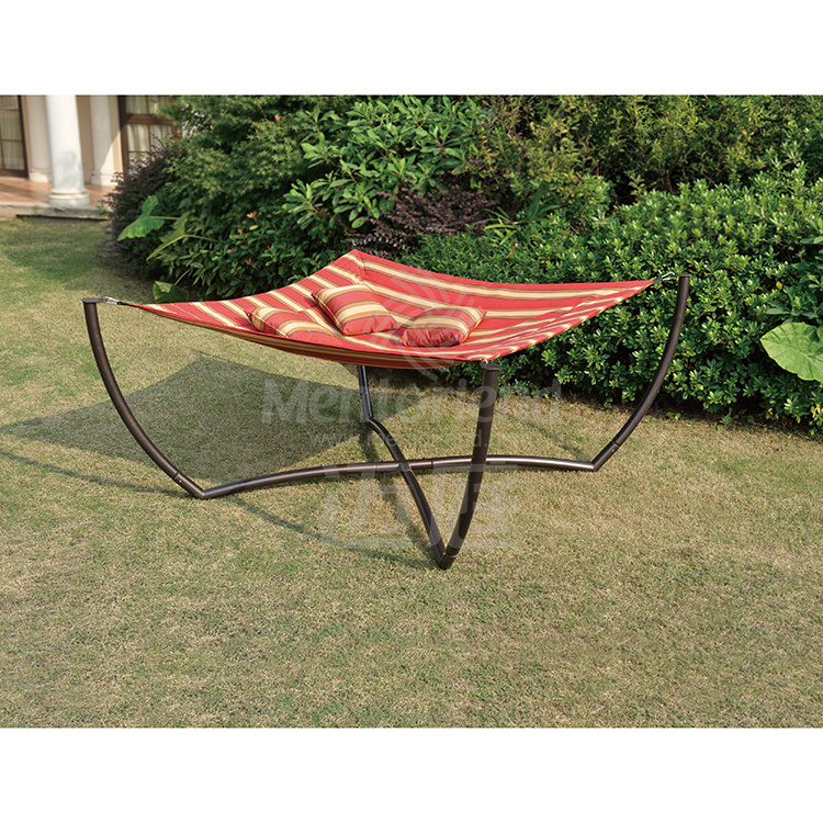 Attractive price new type red stripe hanging swing chair square hammock stand