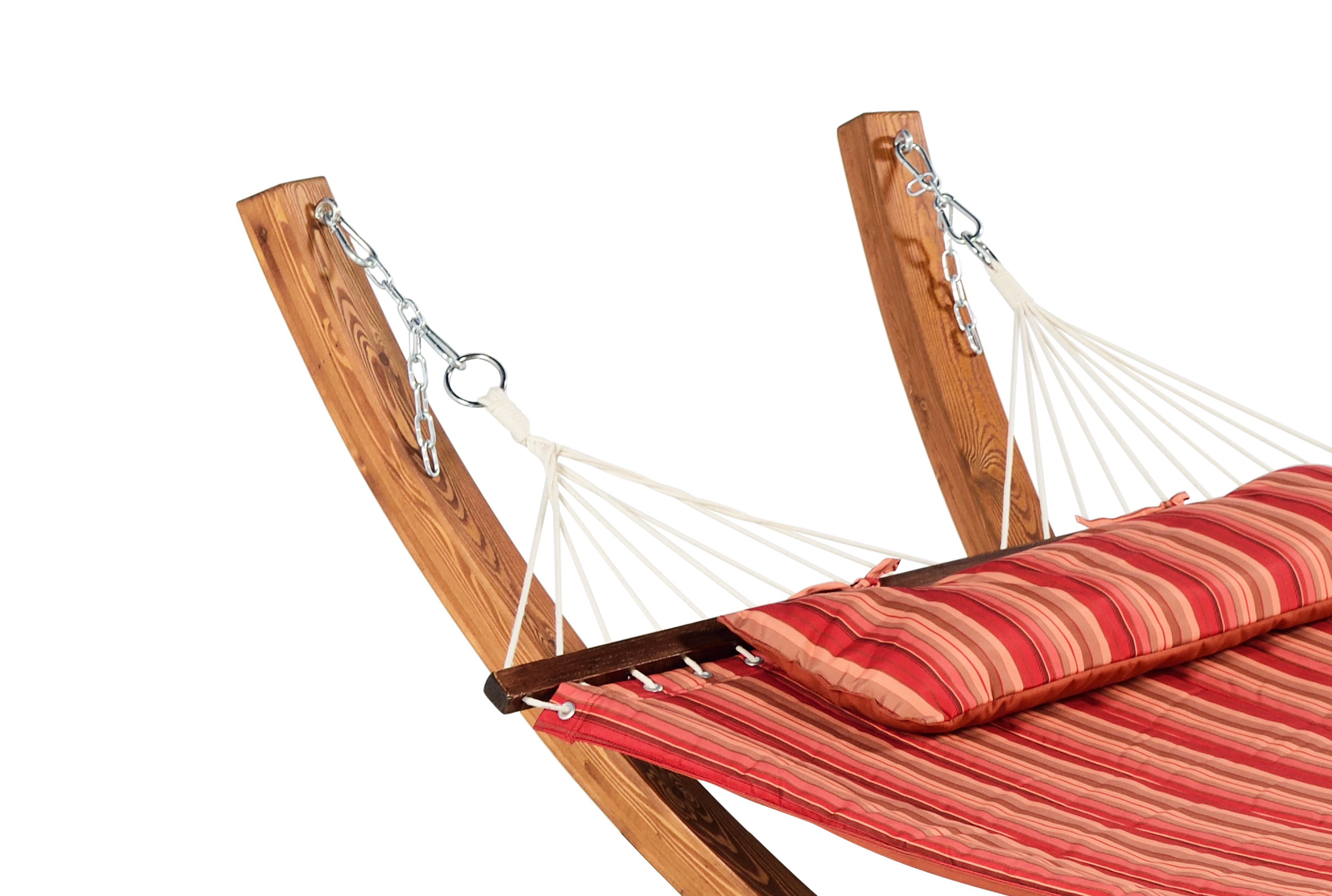 2023 New Design Factory Direct High Quality Teak Larch Wood Hanging Hammock Outdoor Wooden Hammock Swing Bed With Frame