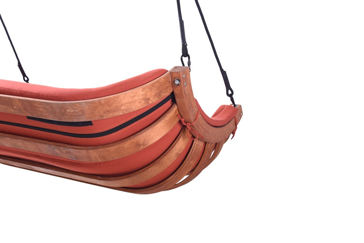 China Manufacturers 2 People Person Seat Seater Larch Wood Terracotta Hammock Chair Hanging Rope Swing Seat Chair