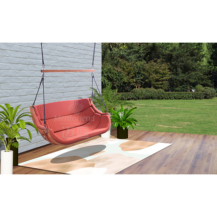 China Manufacturers 2 People Person Seat Seater Larch Wood Terracotta Hammock Chair Hanging Rope Swing Seat Chair