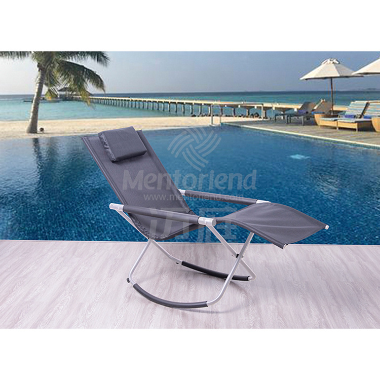 Outdoor Patio Teslin Steel Furniture Lounge Comfortable Round Corners Sleeping Rocking Living Room Reclining Chair