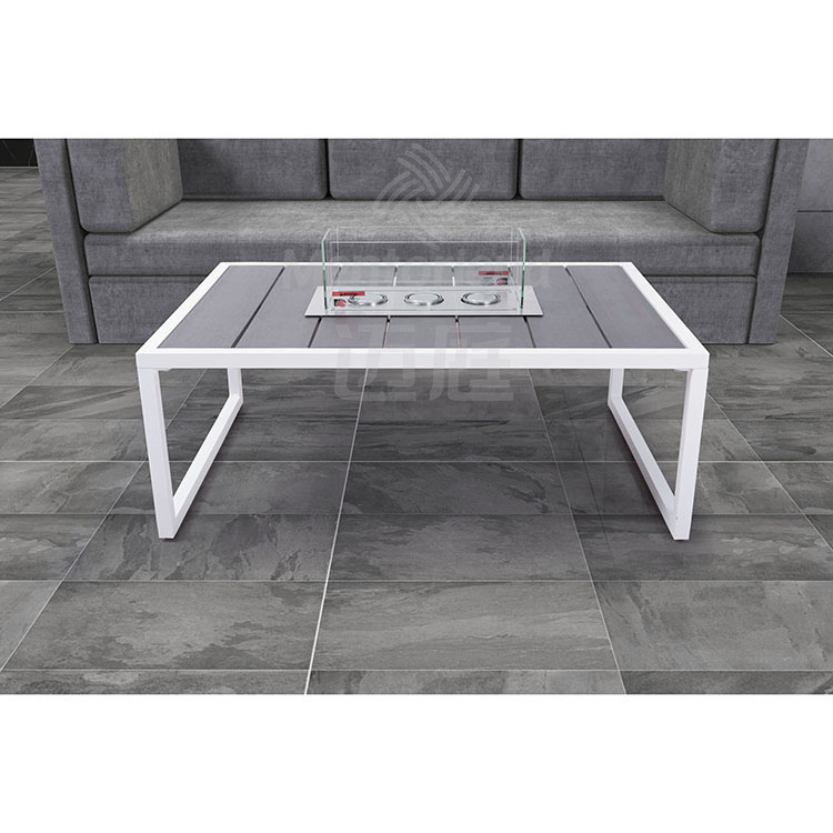 Wholesale Outdoor Chat Set Aluminium Plastic Wood Conversation Fire Coffee Table In Patio Garden Balcony