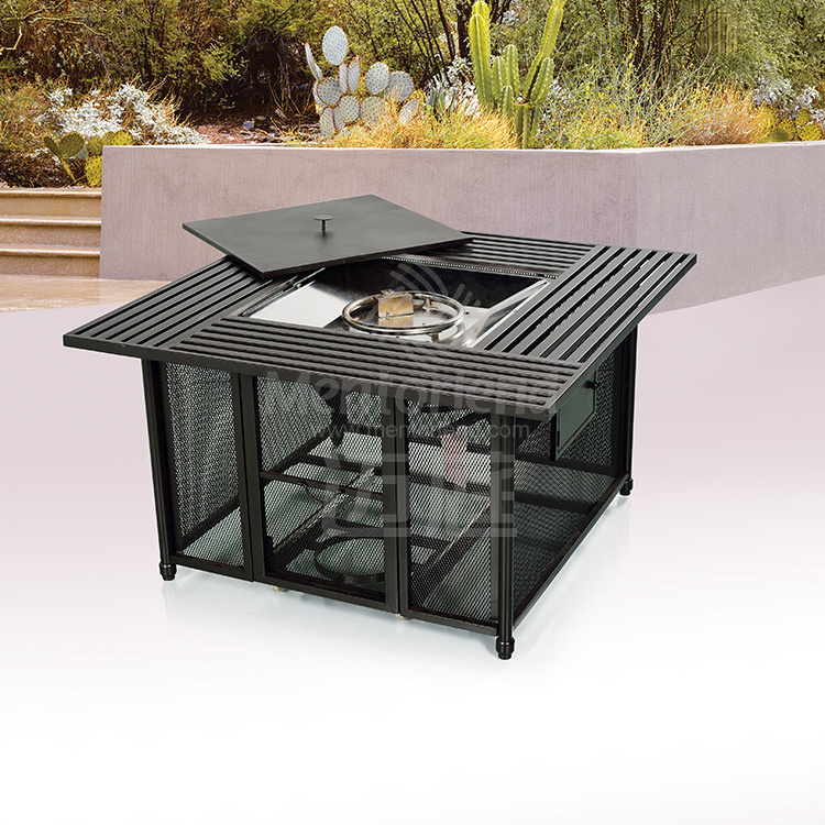 2023 Wholesale High Quality Small Outdoor patio firepit Gas Firepits Knock Down Mesh Gas Fire Table