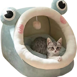 New Cartoon Cute Little Dinosaur Shape Pet Cat House Supplies All Seasons Warm And Comfortable Pet Cat Bed