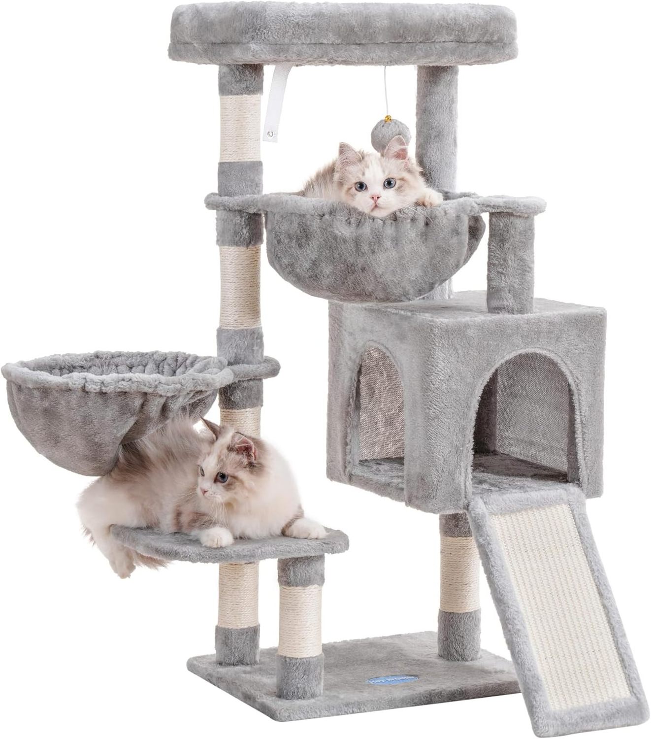 Meowlove Cat Tree, Indoor Cat Tower With Large Upholstered Bed, Sisal Scratching Post, And Large Scratching Pad