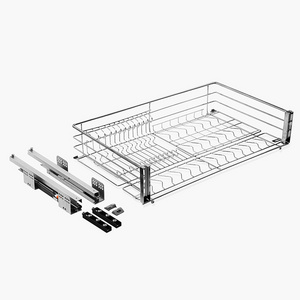 Wire Basket Pullout Shelf Storage Organizer for Cabinets Pull Out Chrome Wire Storage  Basket Drawer Home Kitchen Cabinet