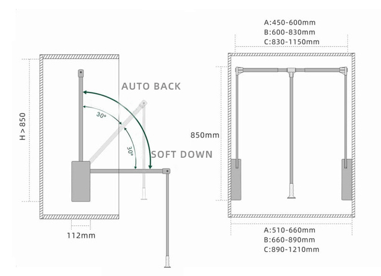 Pull down Wardrobe Rail Lift Collapsible Closet Rod Retractable Wardrobe Hanging Rod   Lift Pull Down Clothes Hanger