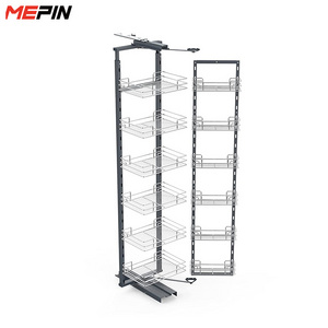 MEPIN Kitchen Storage 6 Layer Tall Unit Basket Stainless Steel wire basket Pull Out Basket Pantry Organizer