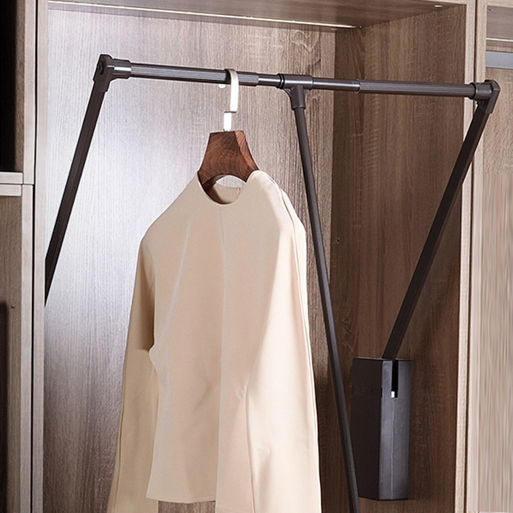 Pull down Wardrobe Rail Lift Collapsible Closet Rod Retractable Wardrobe Hanging Rod   Lift Pull Down Clothes Hanger