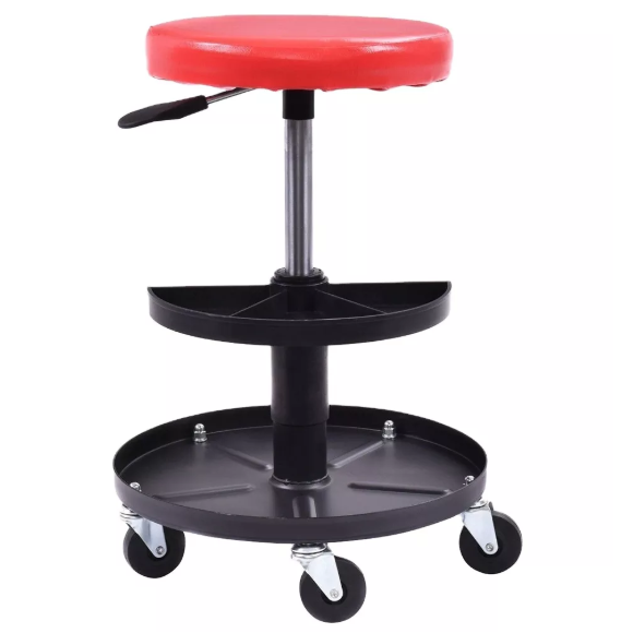 Hot Sale 300 lbs Adjustable Mechanics Rolling Stool or Roller Seat Car Repair Stool Workshop Seat Air Roller Seat