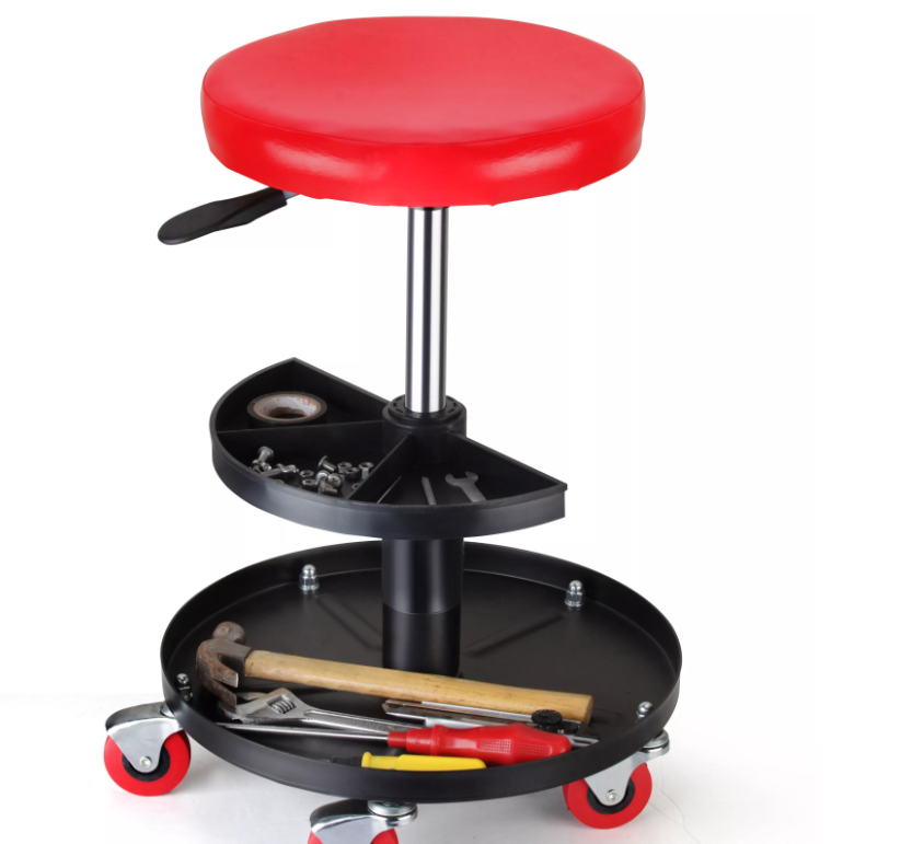 Hot Sale 300 lbs Adjustable Mechanics Rolling Stool or Roller Seat Car Repair Stool Workshop Seat Air Roller Seat