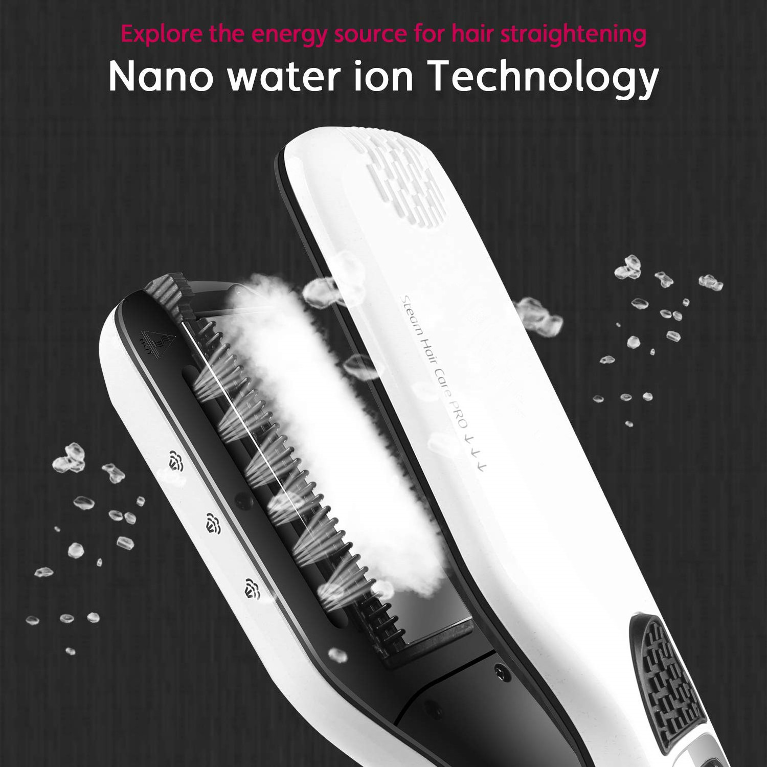 Electric Hair Steam Straightener Brush Tourmaline Titanium Ceramic Steam Flat Iron Professional Steam Hair Straightener