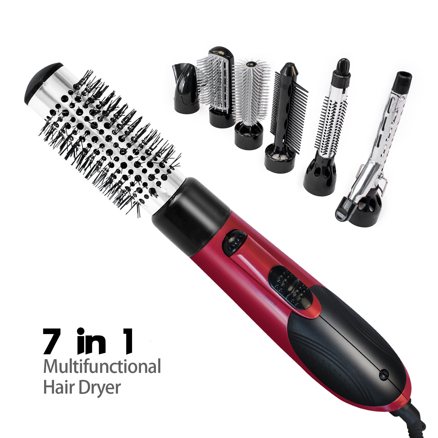 Hot air Comb 7 In 1 hair Styler and Dryer  Hot and Cold Wind hair dryer brush tools kit With 360 Rotatable Cord function