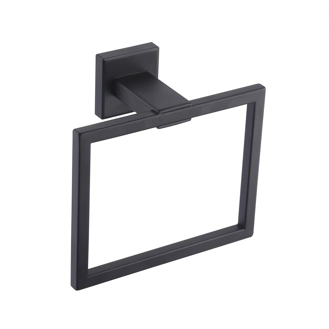 Modern square style Wall mounted Bathroom towel ring Stainless steel shower towel rack