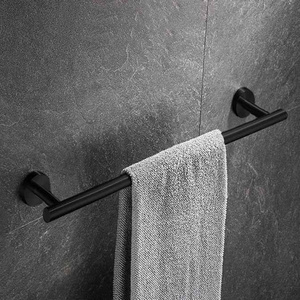 Oem/odm Bathroom Towel Bar Matte Black 18"/24" Bathroom Towel Rail 304 Stainless Steel Black Bathroom Towel Rack