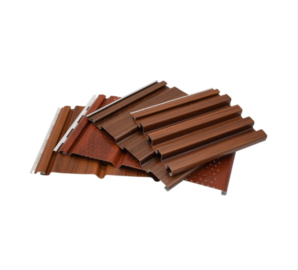 Exterior Roof Decorative Wood Grain Soffit Ceiling Panel PVC Vinyl Siding