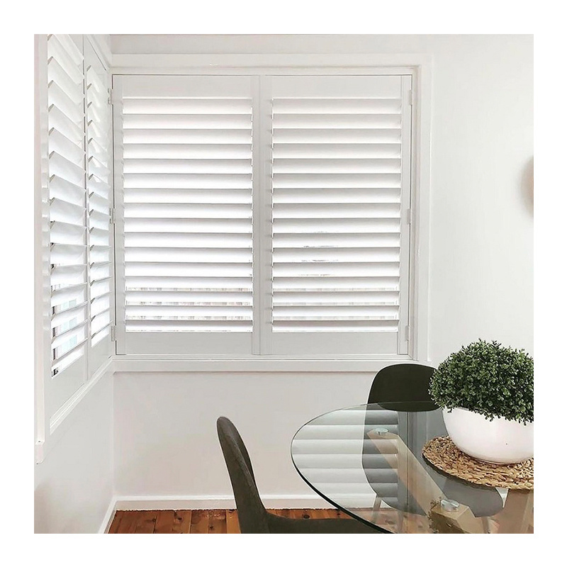 2022 latest modern alloy frame glass louver windows manufacturer aluminium plantation window wood shutters