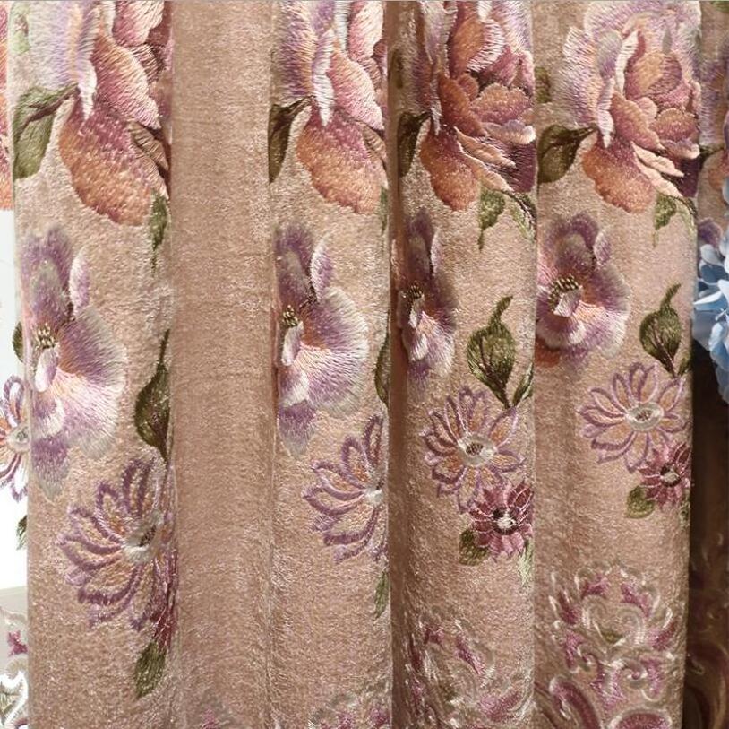 Wholesale Factory Supply Luxury Ready Made European Style Curtain Blackout Embroidery Curtains For Bedroom