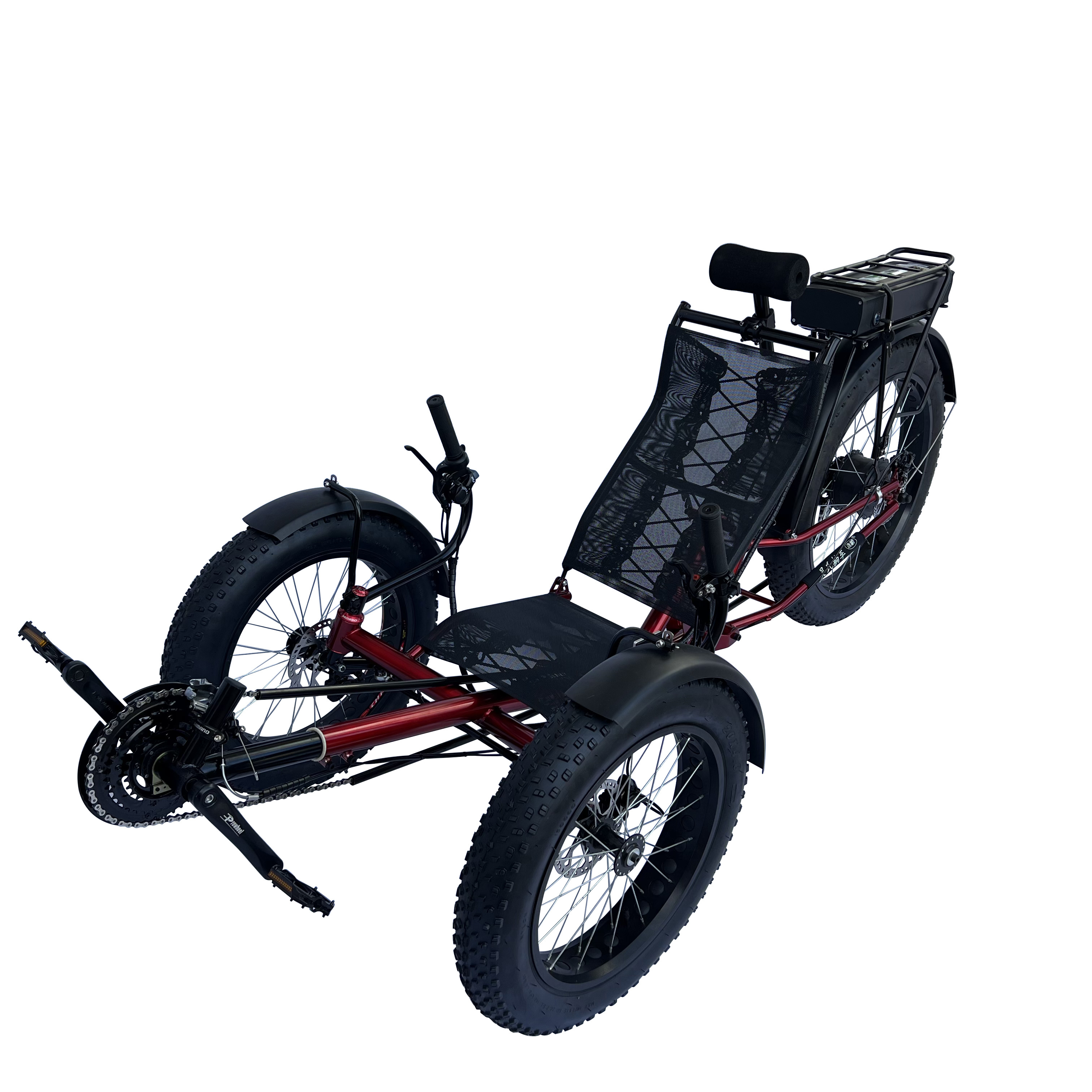 Free Shipping door to door 500watt Motor Electric Assisted Fat Tyre Recumbent Trike with Rear Suspension Foldable bicycle