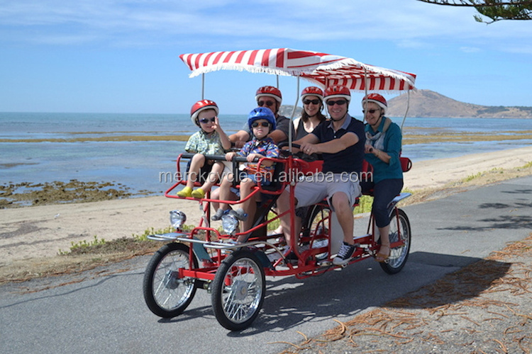 Beach Resort Rental 4 Wheel Adult Sightseeing Four Seat Pedal Quad Surrey Bike