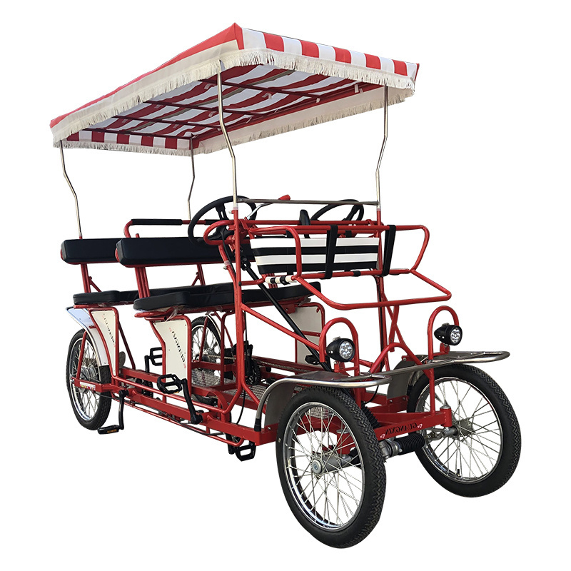 2 and 4 people Tandem Touring Beach Rental Bike Pedal Rickshaw from China