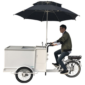 ZZMERCK Business Use High Quality Front Loading Pedal Assist Freezer Tricycle Solar Ice Cream Bike for Sale