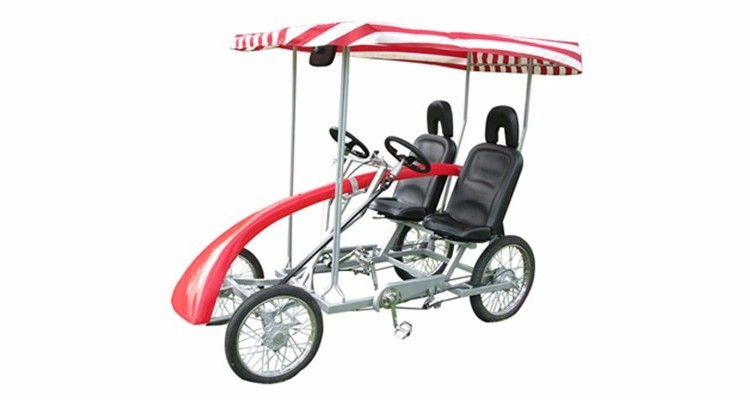 4 Seats Adult Pedal 4 Wheel Quadricycle Sightseeing Surrey Bike for Sale