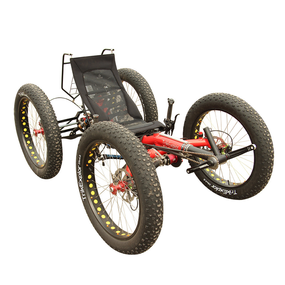 Aluminum Alloy Frame 4WD Off-Road Mountain Explore Fat Tire 4 Wheel Electric Recumbent Quad