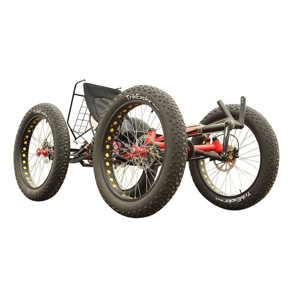 Aluminum Alloy Frame 4WD Off-Road Mountain Explore Fat Tire 4 Wheel Electric Recumbent Quad