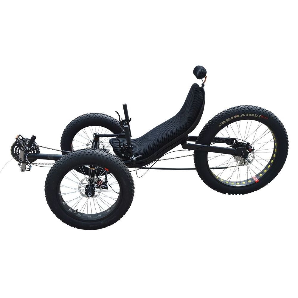 Wholesale Free Door to Door Shipping Adult Outdoor Sport 24 Speed Fat Tyre Folding Recumbent Tricycle