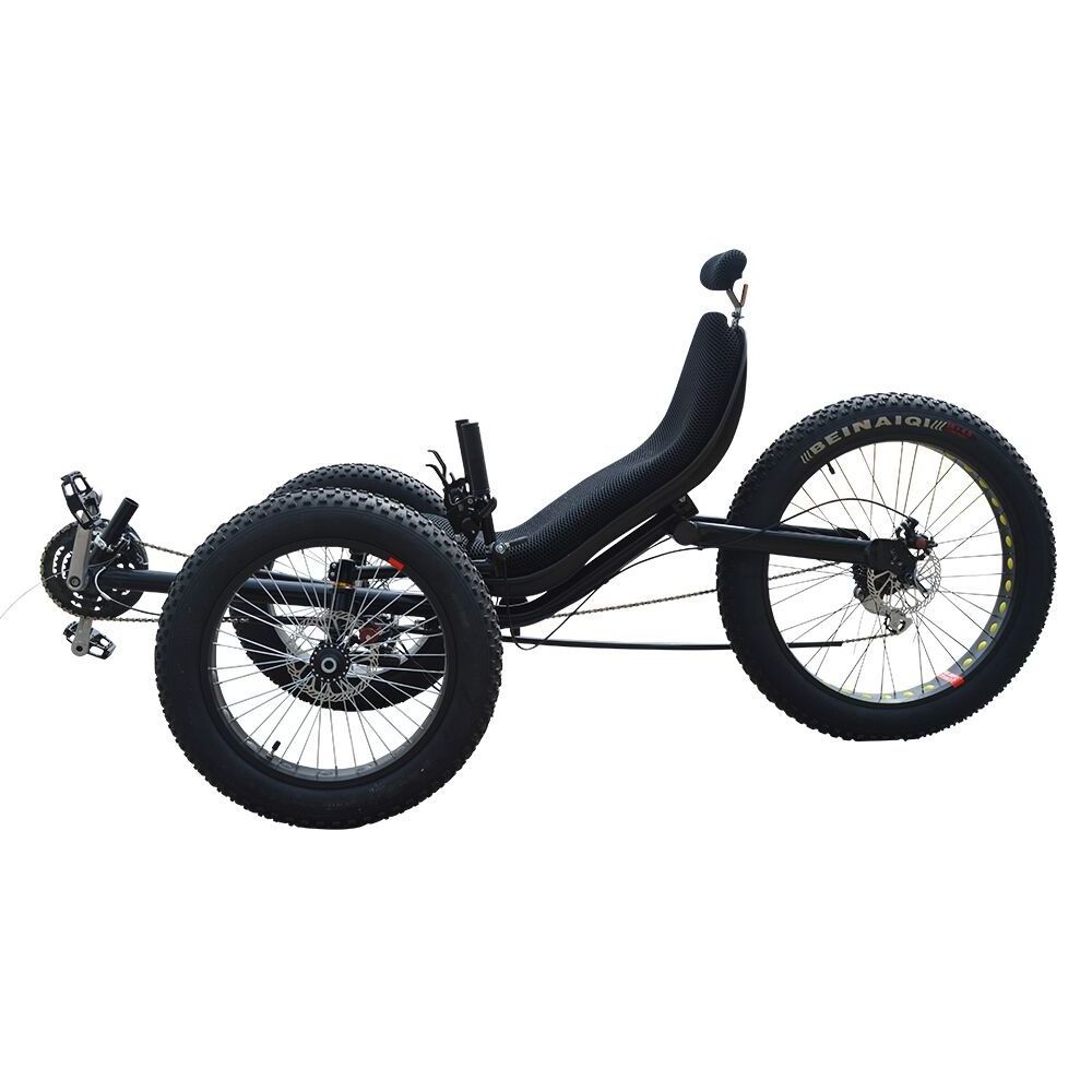 Wholesale Free Door to Door Shipping Adult Outdoor Sport 24 Speed Fat Tyre Folding Recumbent Tricycle