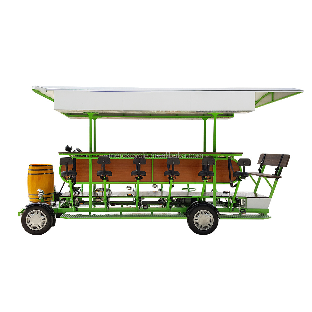 Stylish Galvanized Carbon Steel High Quality Cheap Price City Tour 15 People Rentals Pedal Pub Electric 4 Wheel Party Beer Bike