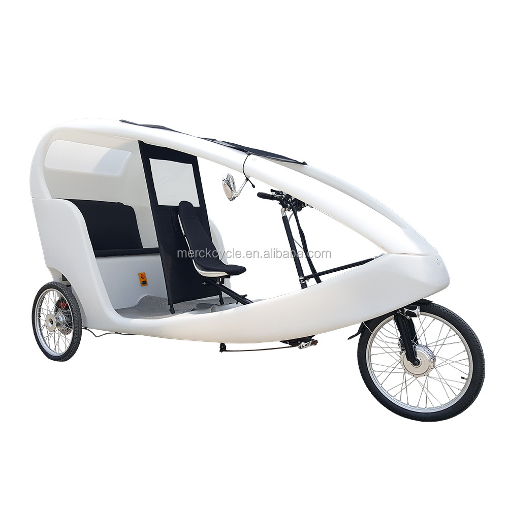 Three Wheel 48V 500W Outdoor Advertising Park Tour Velo Bike Taxi Pedal Assist Pedicab Rickshaw