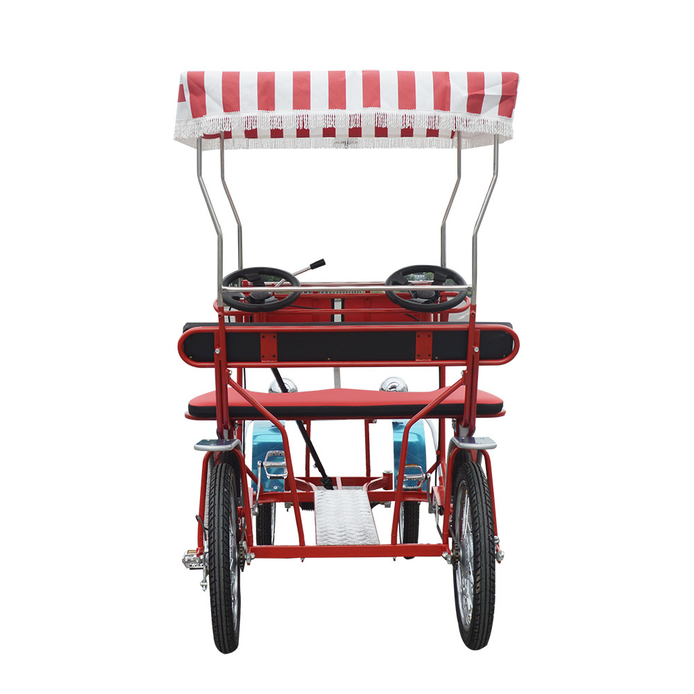 Tourist Renting Low Speed Safety Four Person 4 Wheel One Bench Child Seat Two Person Family Quadricycle