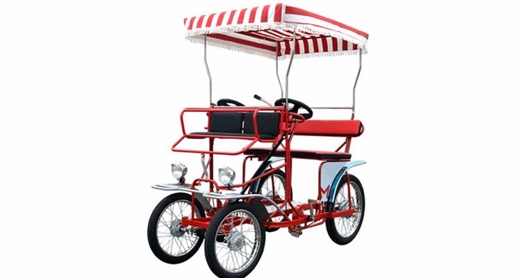 4 Seats Adult Pedal 4 Wheel Quadricycle Sightseeing Surrey Bike for Sale