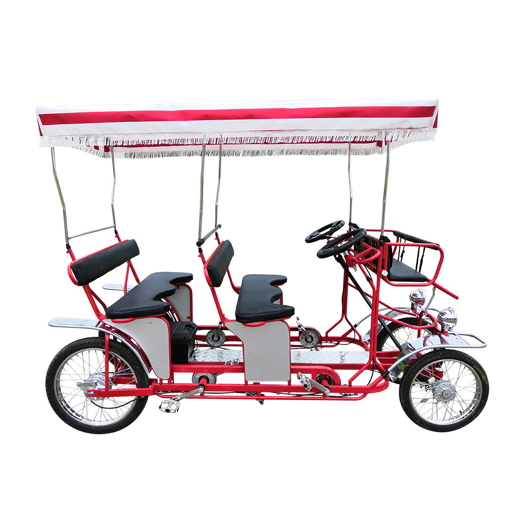 Rental And Tour 4 Person Electric Pedal Assist Four Wheel Surrey Bike