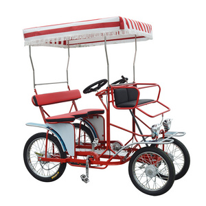 Tourist Renting Low Speed Safety Four Person 4 Wheel One Bench Child Seat Two Person Family Quadricycle