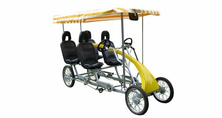 4 Seats Adult Pedal 4 Wheel Quadricycle Sightseeing Surrey Bike for Sale