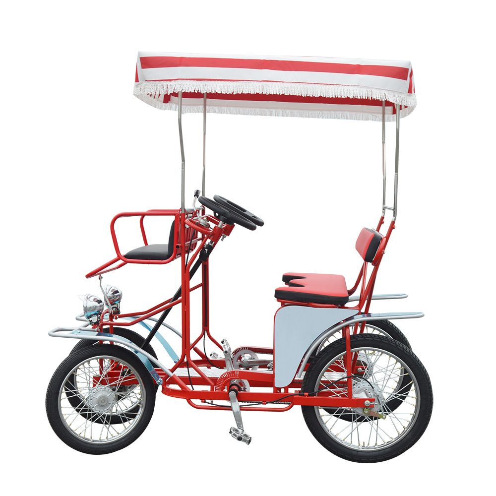 Tourist Renting Low Speed Safety Four Person 4 Wheel One Bench Child Seat Two Person Family Quadricycle