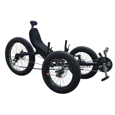 Adult Pedal Three Wheel Sports Foldable 24 Speed Fat Tire Recumbent Trike 3 Wheel Bicycle For Sale